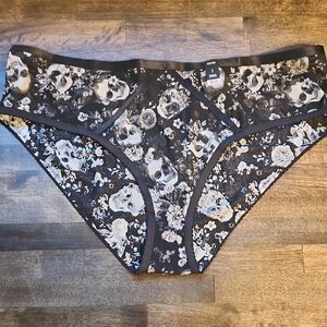 Floral Skull Print Women's Panties